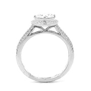 BEVERLY K 18K White Gold Diamond Halo Engagement Ring - Final Sale